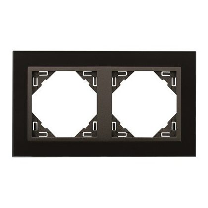   Efapel 90920_TES Crystal Kettes keret, fekete kristály/szürke