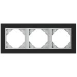   Efapel 90930_TEA Crystal Hármas keret, fekete kristály/alumínium