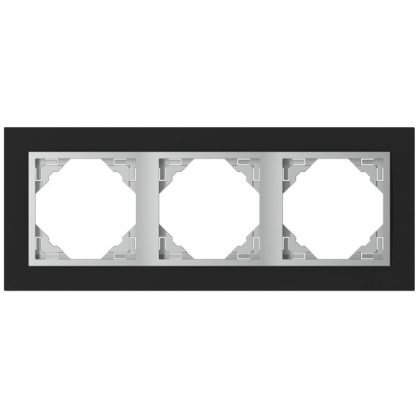   Efapel 90930_TEA Crystal Hármas keret, fekete kristály/alumínium