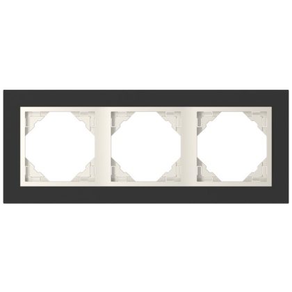   Efapel 90930_TEC Crystal Hármas keret, fekete kristály/gyöngyház