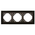   Efapel 90930_TES Crystal Hármas keret, fekete kristály/szürke