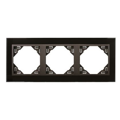   Efapel 90930_TES Crystal Hármas keret, fekete kristály/szürke