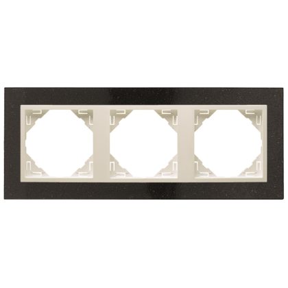 efapel 90930_TGG PETRA Hármas keret, gránit/jég