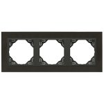 Efapel 90930_TQS METALLO Hármas keret, nikkel/szürke