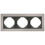 Efapel 90930_TRS METALLO Hármas keret, króm/szürke