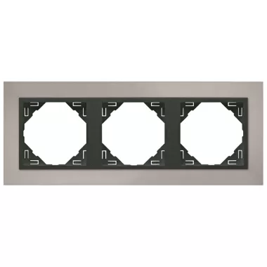 Efapel 90930_TRS METALLO Hármas keret, króm/szürke
