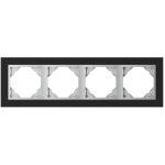   Efapel 90940_TEA Crystal Négyes keret, fekete kristály/alumínium