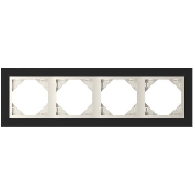 Efapel 90940_TEC Crystal Négyes keret, fekete kristály/gyöngyház