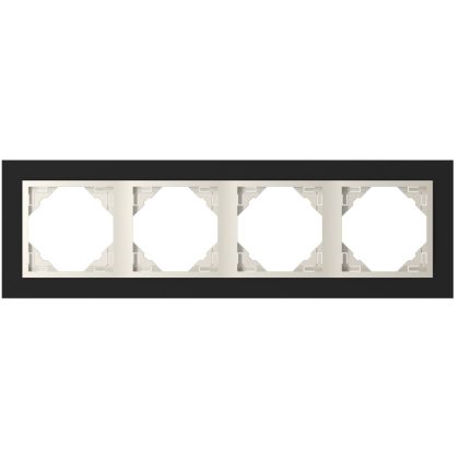   Efapel 90940_TEC Crystal Négyes keret, fekete kristály/gyöngyház