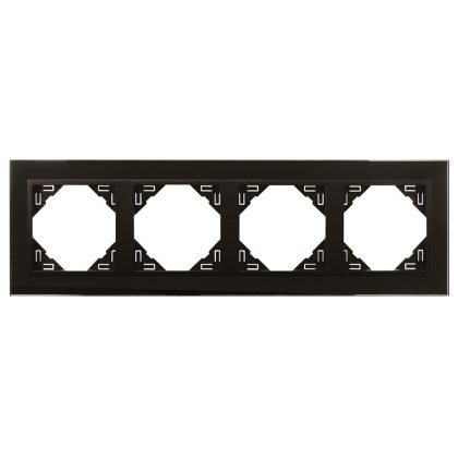   Efapel 90940_TEP Crystal Négyes keret, fekete kristály/fekete