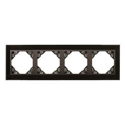   Efapel 90940_TES Crystal Négyes keret, fekete kristály/szürke