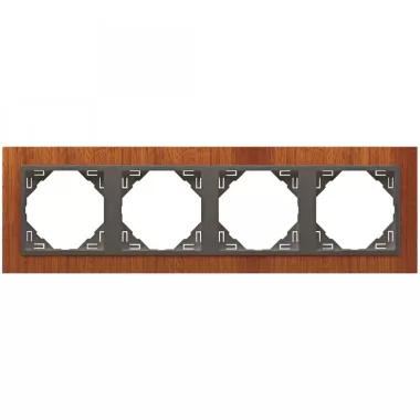 Efapel 90940_TMS ARBORE Négyes keret, mahagóni/szürke