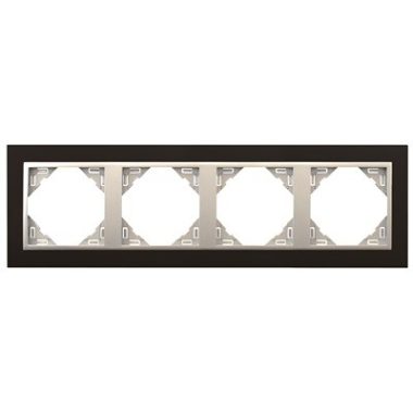 Efapel 90940_TPA ANIMATO Négyes keret, fekete/alumínium