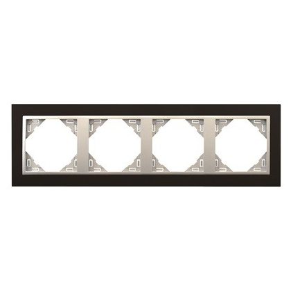 Efapel 90940_TPA ANIMATO Négyes keret, fekete/alumínium