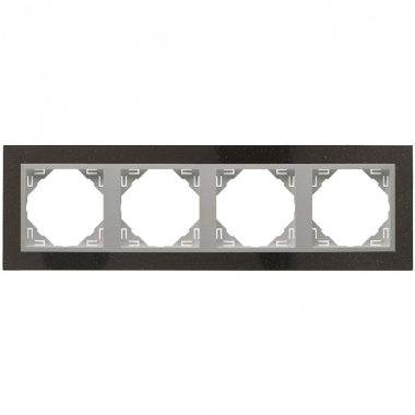 efapel 90940_TGA PETRA Négyes keret, gránit/alumínium