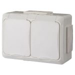   GAO 9174H "It water" 2 férőhelyes, csapófedeles, földelt aljzat gyermekvédelemmel, fk, krém, 230V~ 50Hz 16A, IP54