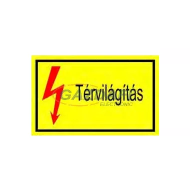 "Térvilágítás" öntapadó felirat, sárga, 95x60mm