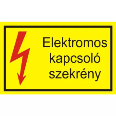 "Elektromos kapcsolószekrény" öntapadó felirat, sárga, 95x60mm