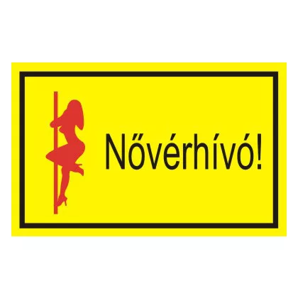   "Nővérhívó!" öntapadó felirat, sárga, 95x60mm