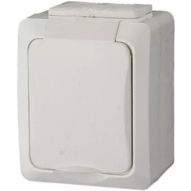 GAO 9853H "It water" socket with earthing cover, child protection, white, 230V ~ 50Hz 16A, IP54
