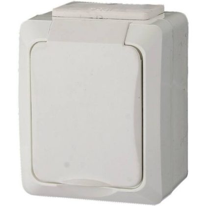   GAO 9853H "It water" csapófedeles, földelt aljzat gyermekvédelemmel, fehér, 230V~ 50Hz 16A, IP54