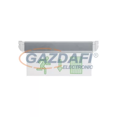 ELMARK akkus LED kijáratjelz, állandó üzem, 3W, 230V, 310x155x30mm, IP30, lefele mutató nyíl