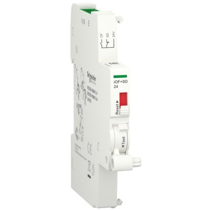   SCHNEIDER A9A26897 ACTI9 iOF+SD jelző és hibajelző segédérintkező, 24VDC, TI24 PLC csatlakozással dupla nyitás/zárás