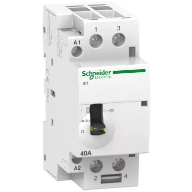 SCHNEIDER A9C21142 ACTI9 iCT40A kézi vezérlésű kontaktor, 50Hz, 2NO, 24 VAC