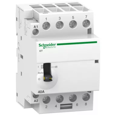 SCHNEIDER A9C21144 ACTI9 iCT40A kézi vezérlésű kontaktor, 50Hz, 4NO, 24 VAC
