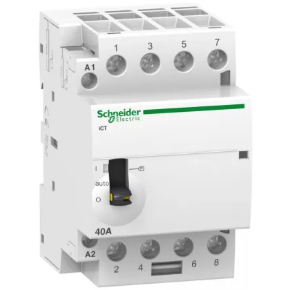   SCHNEIDER A9C21144 ACTI9 iCT40A kézi vezérlésű kontaktor, 50Hz, 4NO, 24 VAC