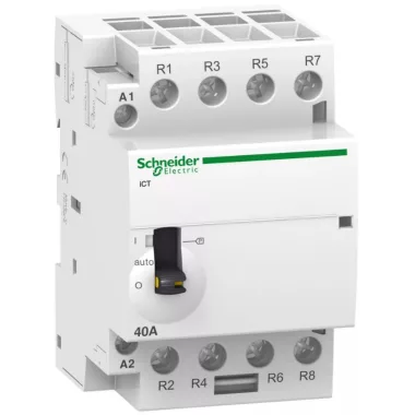 SCHNEIDER A9C21164 ACTI9 iCT63A kézi vezérlésű kontaktor, 50Hz, 4NO, 24 VAC