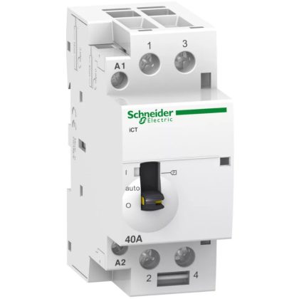   SCHNEIDER A9C21642 ACTI9 iCT40A kézi vezérlésű kontaktor, 60Hz, 2NO, 220-240 VAC