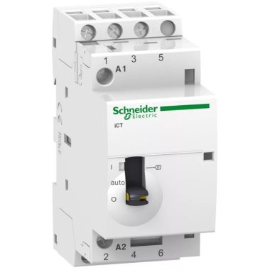 SCHNEIDER A9C21833 ACTI9 iCT25A kézi vezérlésű kontaktor, 50Hz, 3NO, 220-240 VAC
