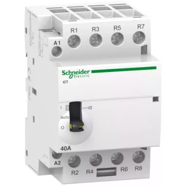 SCHNEIDER A9C21864 ACTI9 iCT63A kézi vezérlésű kontaktor, 50Hz, 4NO, 220-240 VAC