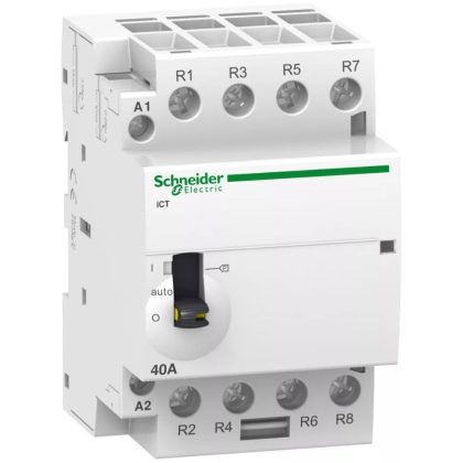   SCHNEIDER A9C21864 ACTI9 iCT63A kézi vezérlésű kontaktor, 50Hz, 4NO, 220-240 VAC