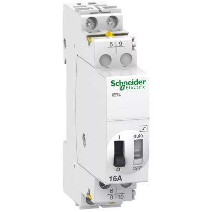 SCHNEIDER A9C32116 ACTI9 iETL kiterjesztés, iTL és iTLI impulzusrelékhez, 2P, 16A, 24 VAC, 12VDC