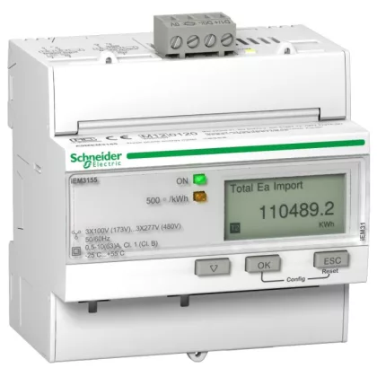   SCHNEIDER A9MEM3155 Digitális fogyasztásmérő,3F,63A,MODBUS,MID
