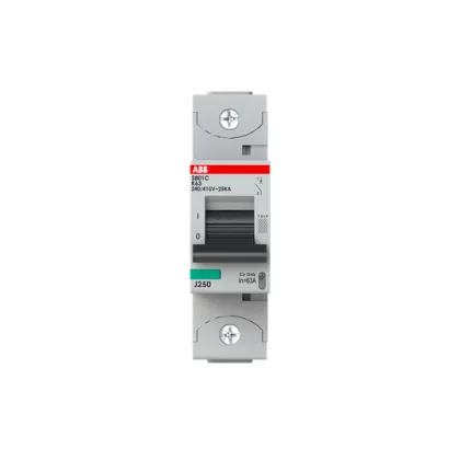 ABB S801C-K63 Kismegszakító; Icn=25 kA; 1P; K karakterisztika; In=63A; 400/690V AC; ABB S801C-K63 Kismegszakító; Icn=25 kA; 1P; K karakterisztika; In=63A; 400/690V AC;