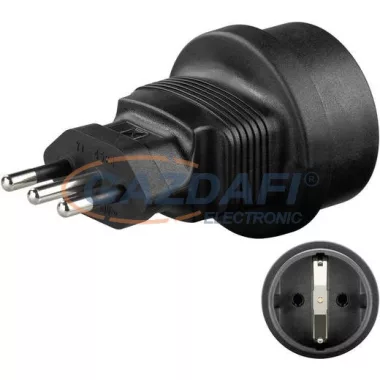 Utazóadapter, földelt, olasz