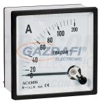   TRACON ACAM72-10 Analóg váltakozó áramú ampermérő közvetlen méréshez 72×72mm, 10A AC