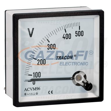 TRACON ACVM72-250 Analóg váltakozó áramú voltmérő 72×72mm, 250V AC