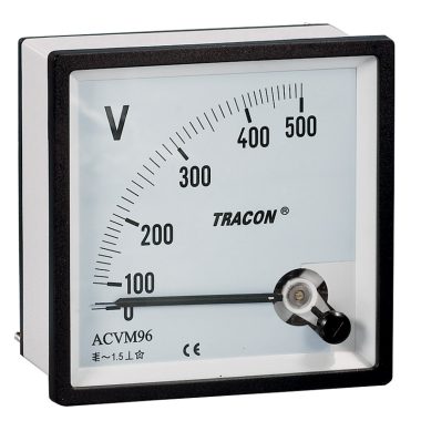 TRACON ACVM96-30 Analóg váltakozó áramú voltmérő 96×96mm, 30V AC