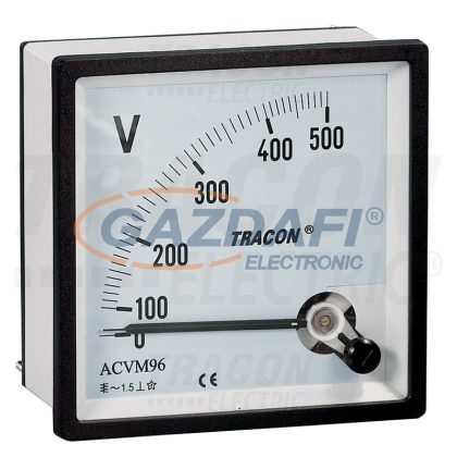   TRACON ACVM96-450 Analóg váltakozó áramú voltmérő 96×96mm, 450V AC