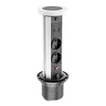   GTV AE-BPW2SCAM-10 Süllyesztett elosztó CAMINO 100mm, 2x gn schuko, USB A + C induction charge 10W, 1.5m kábel fehér