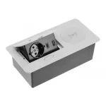   GTV AE-PB1SAVAP-53  Süllyesztett elosztó 1x gn schuko, USB A + C, 5W induction charger, 1.5m kábel, ezüst