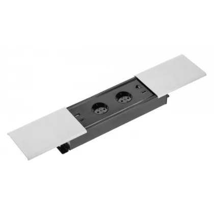   GTV AE-PB2SPRES-53 Süllyesztett elosztó 2x schuko socket, USB A + C, RJ45, HDMI, 1.5m kábel, ezüst