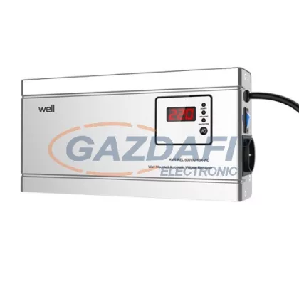   WELL AVR-REL1500VAHSR Automatikus feszültségstabilizátor 1500VA / 900W relével, vízszintes, ezüst