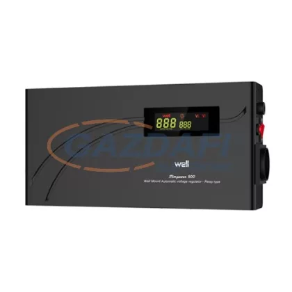   WELL AVR-RELSLIMPOWER1500 Automatikus feszültség relé stabilizátor 1500VA, vízszintes