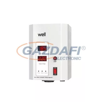   WELL AVR-SRVSPRY1000WE Automatikus feszültség stabilizátor fali szervo motorral, 1000VA, fehér