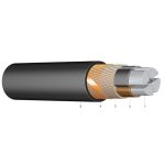   AYCWY 4x25/10mm2 alumínium földkábel réz árnyékolással PVC 0,6/1kV fekete EK